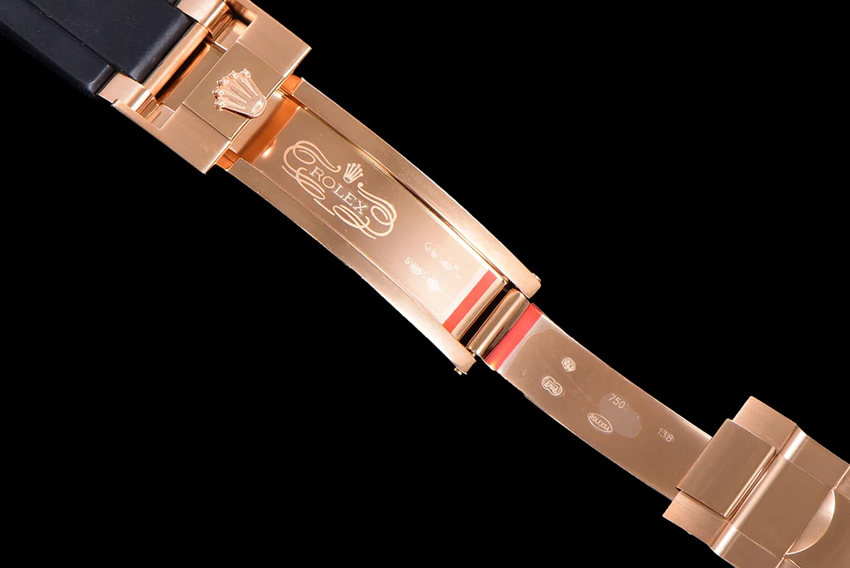Blaken Daytona Pink Dial with Rainbow Diamond Bezel in Rose Gold on Rubber Strap