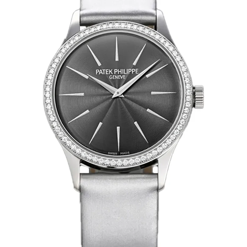 Calatrava 4997 Grey Dial in White Gold on Grey Leather Strap