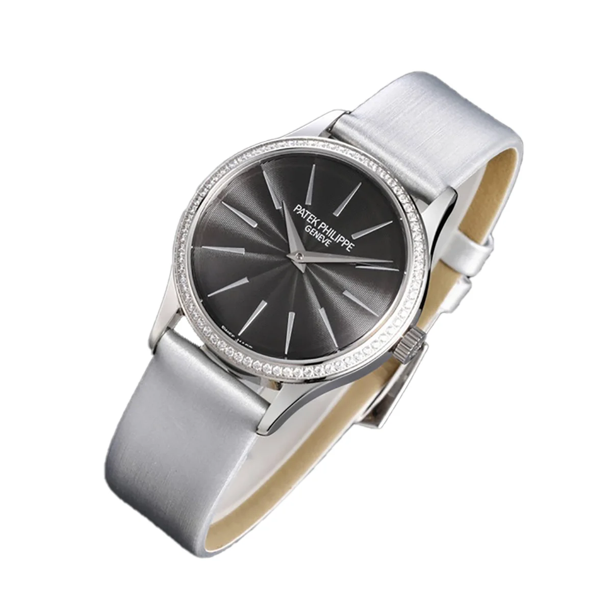 Calatrava 4997 Grey Dial in White Gold on Grey Leather Strap