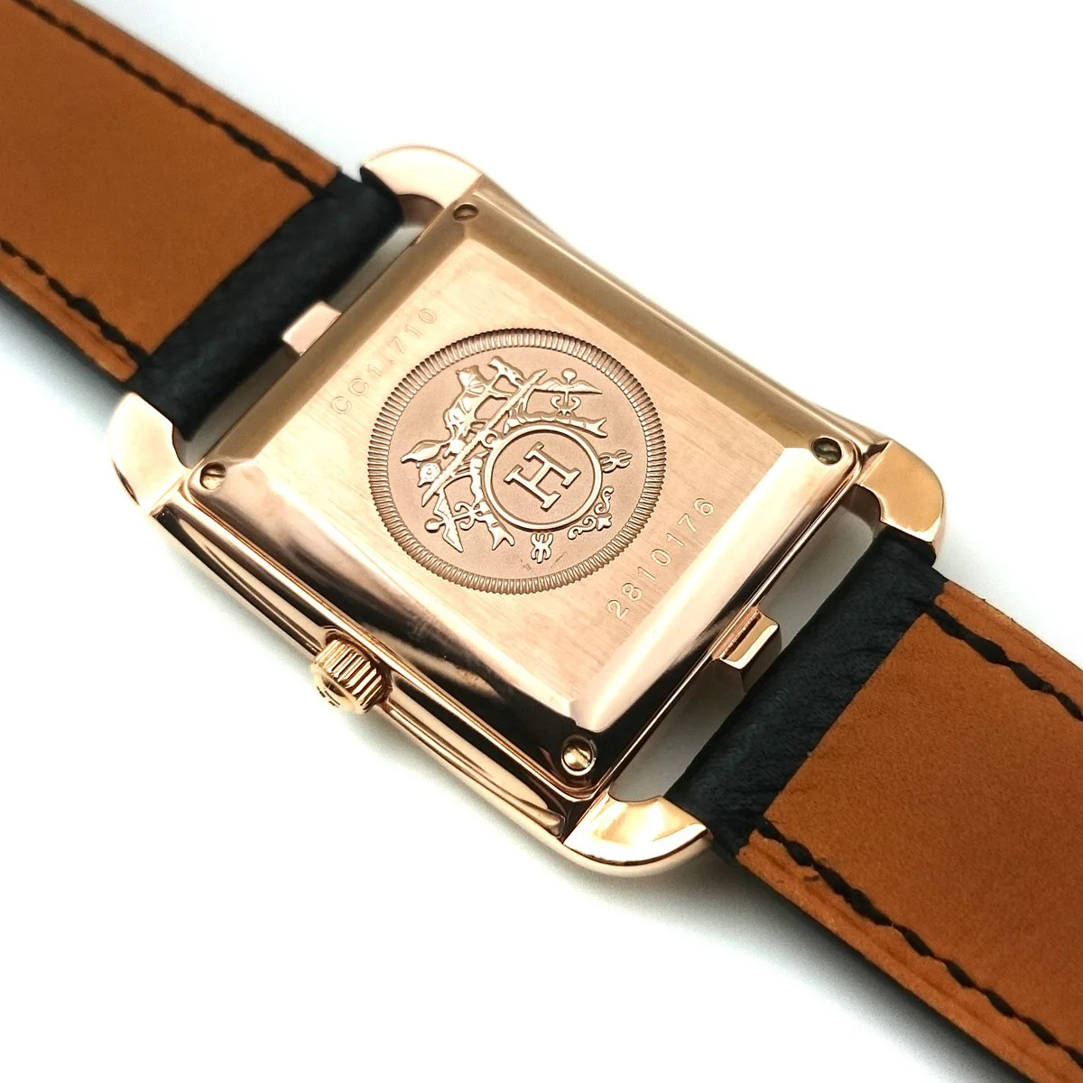 Cape Cod GM Quartz Rose Gold with Diamond Bezel on Black Epsom Leather Strap