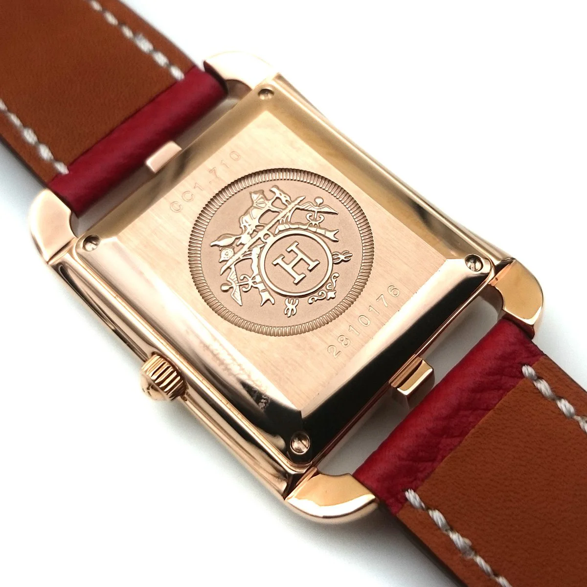 Cape Cod GM Quartz Rose Gold with Diamond Bezel on Red Epsom Leather Strap