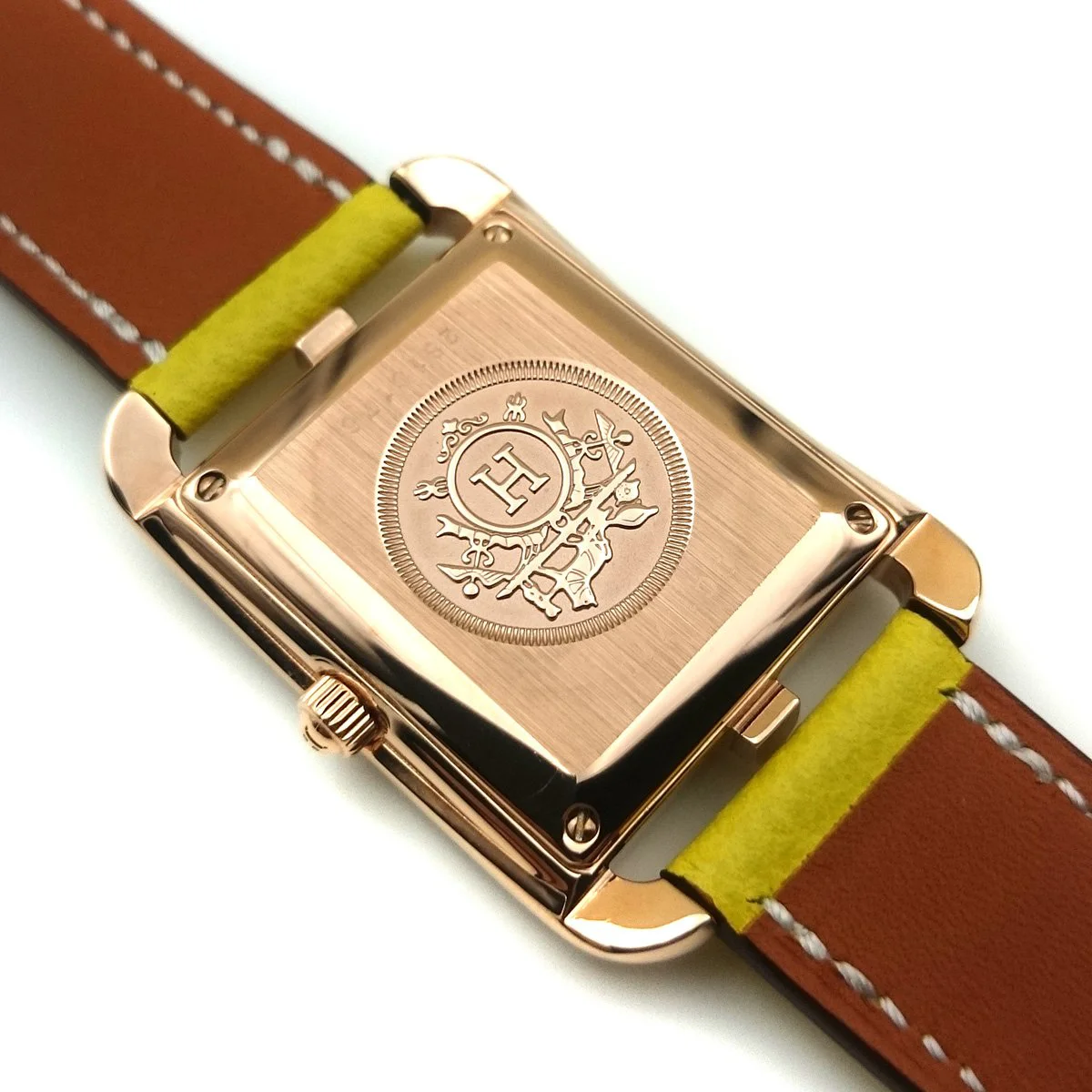 Cape Cod GM Quartz Rose Gold with Diamond Bezel on Yellow Epsom Leather Strap