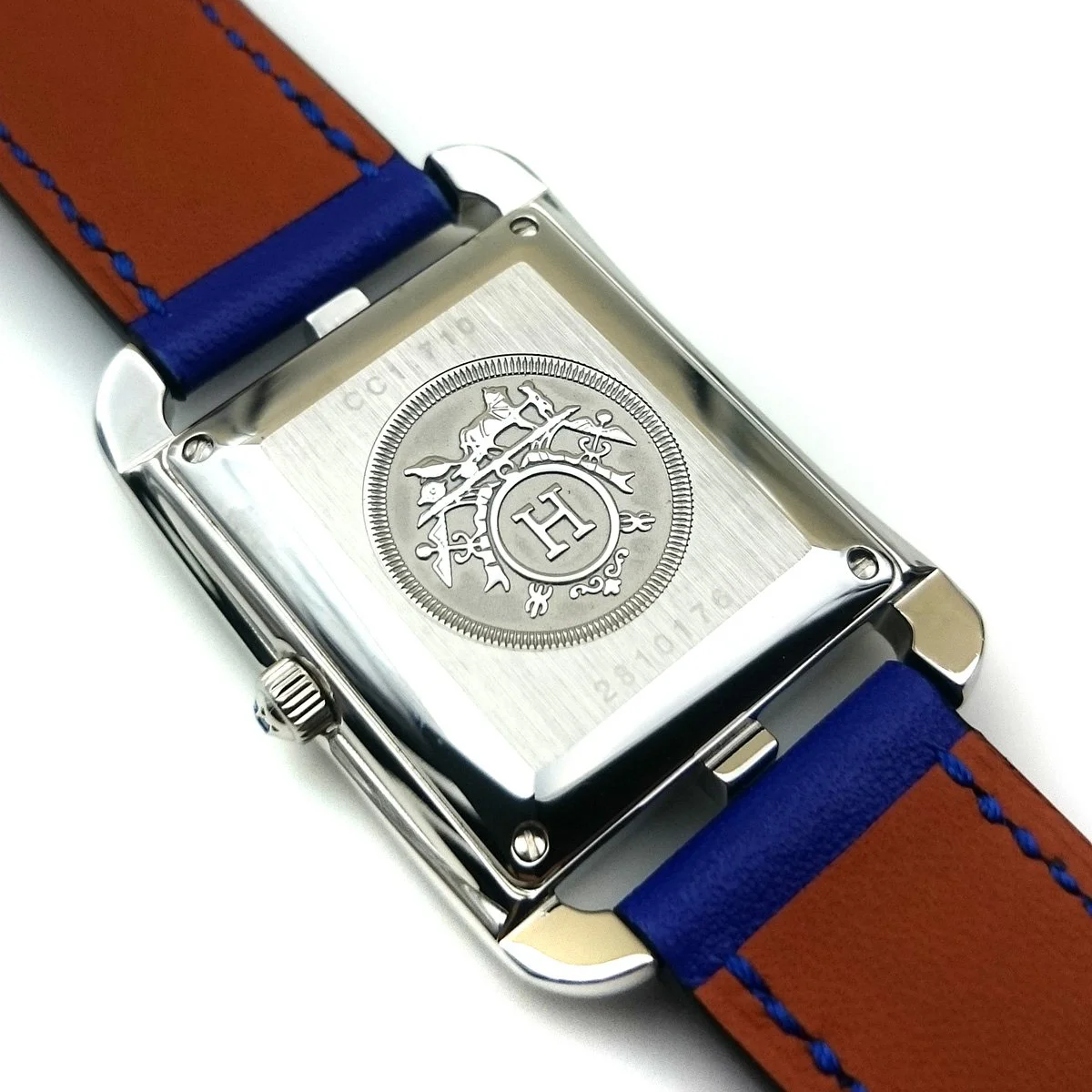 Cape Cod Steel with Diamond Bezel on Blue Fjord Leather Strap