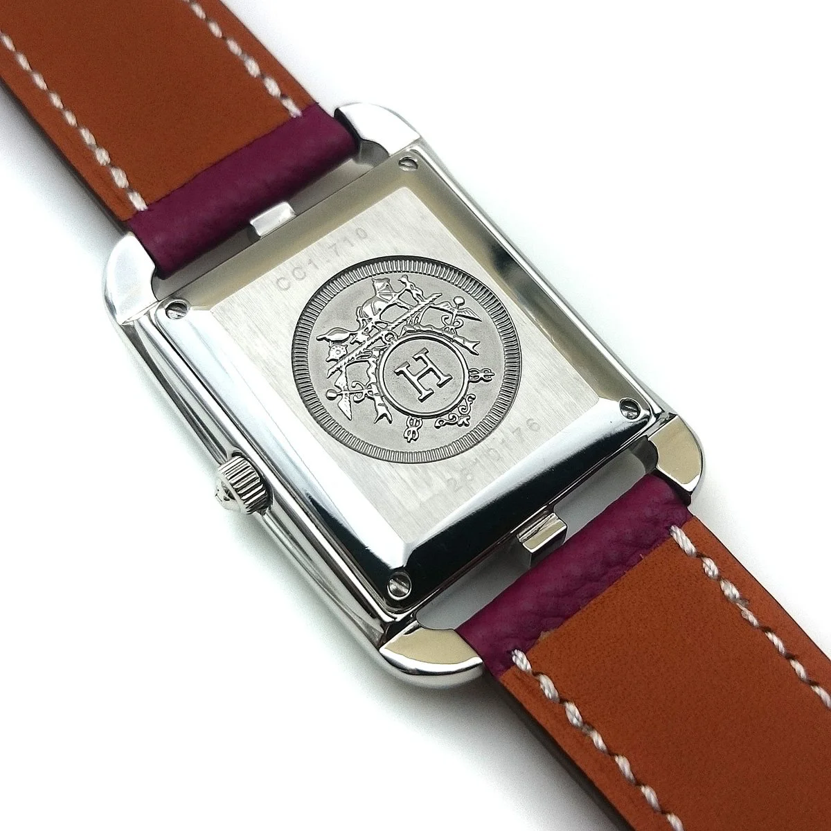 Cape Cod Steel with Diamond Bezel on Violet Epsom Leather Strap
