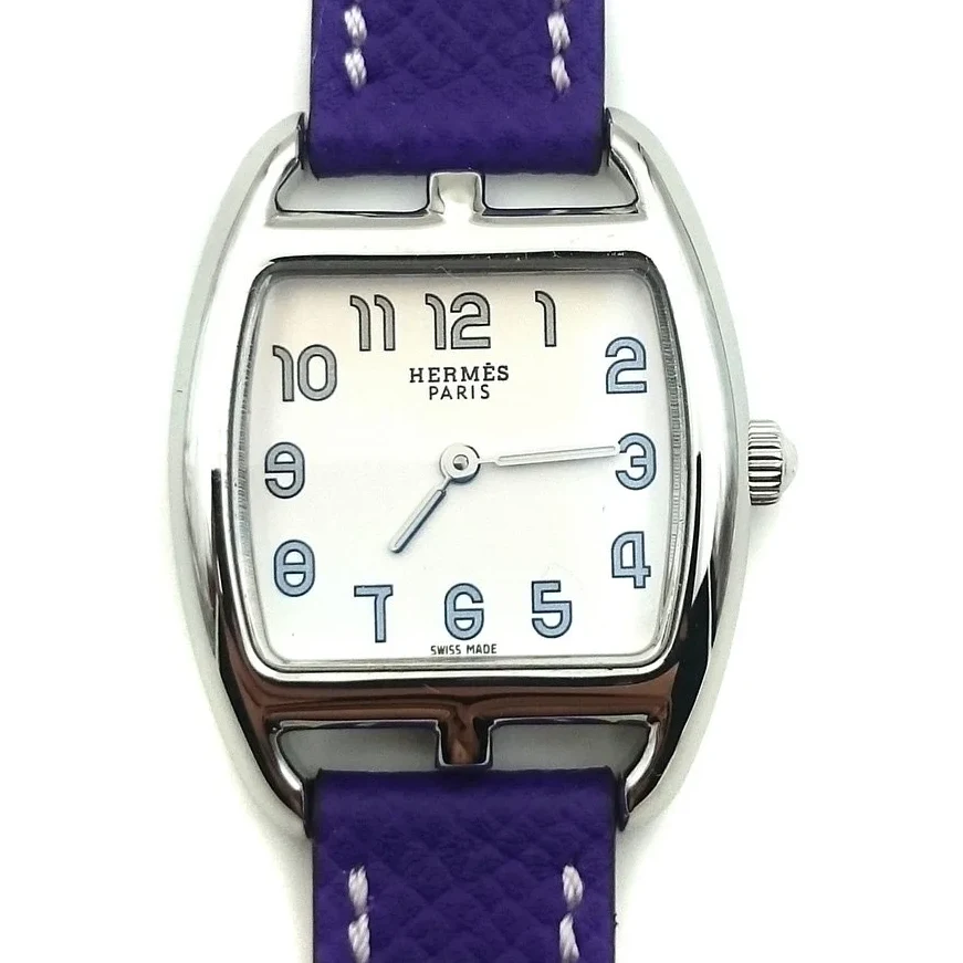 Cape Cod Tonneau Steel on Purple Epsom Leather Strap
