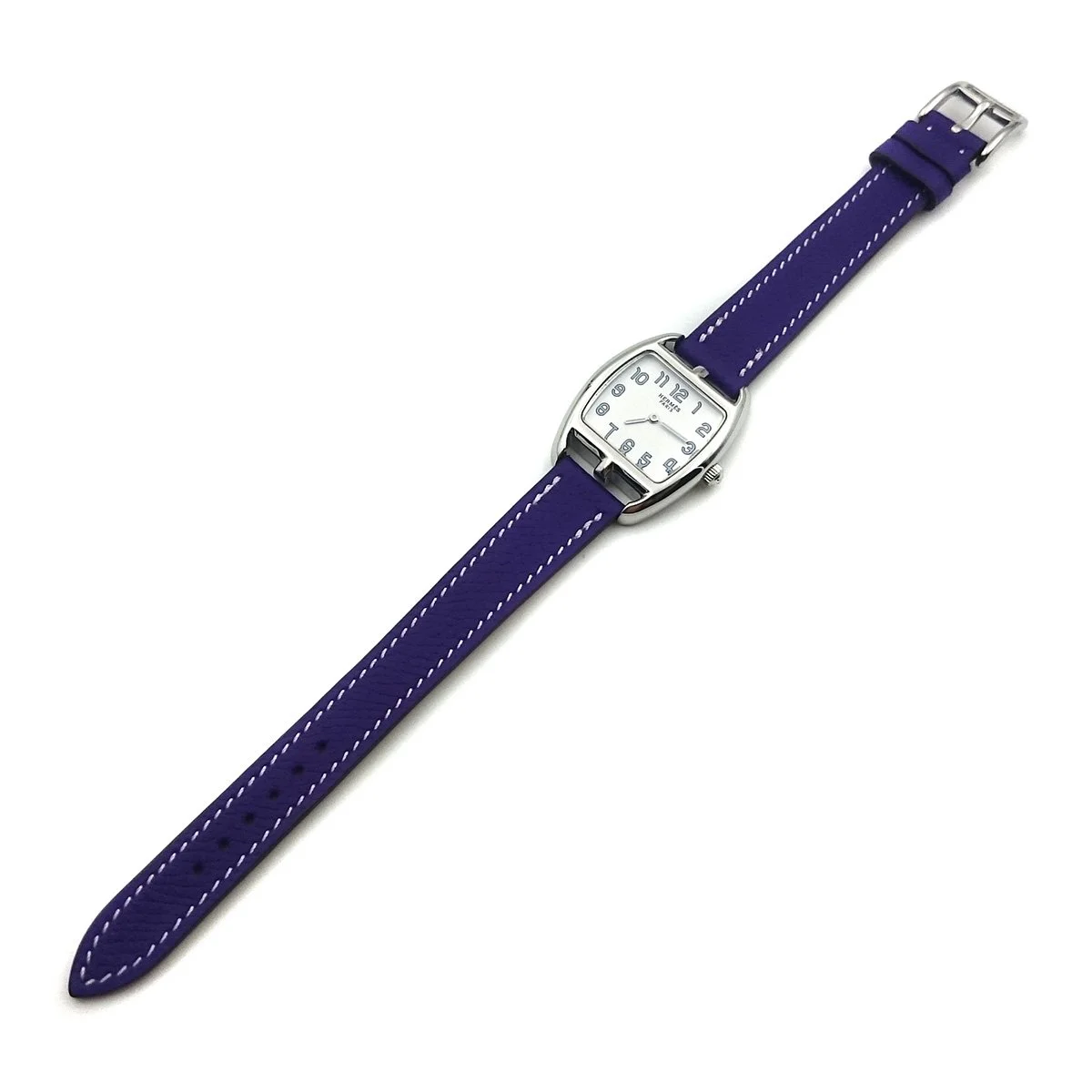 Cape Cod Tonneau Steel on Purple Epsom Leather Strap