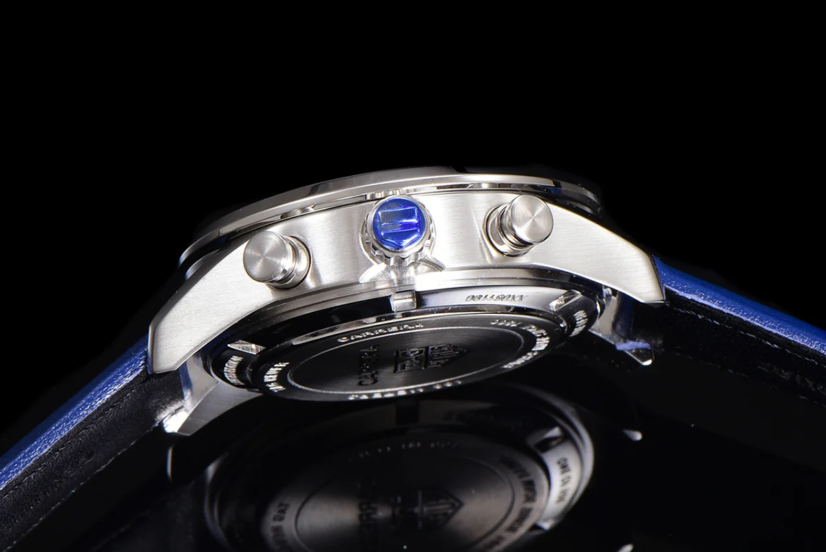 Carrera Chronograph 42 Blue Dial on Leather Strap