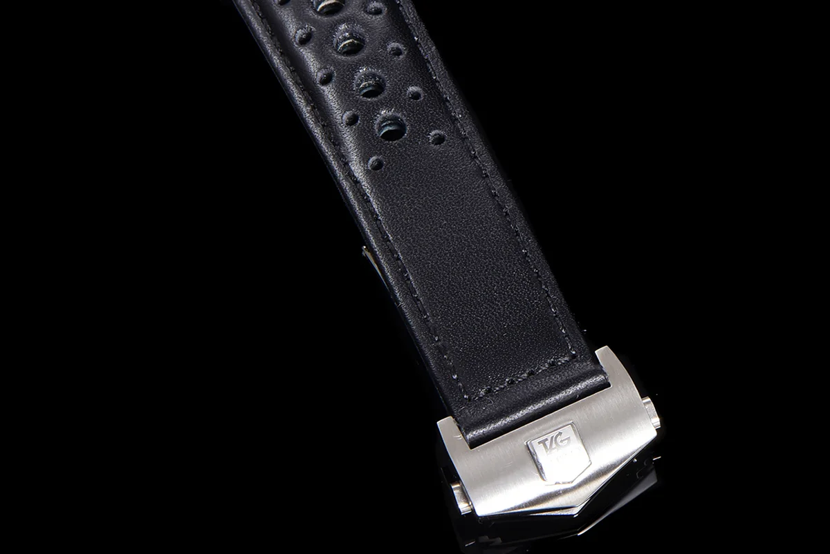 Carrera Chronograph 43 Grey Dial on Leather Strap