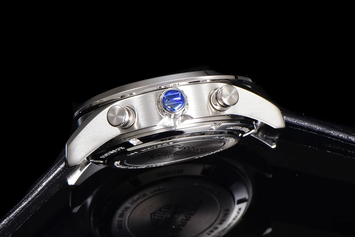 Carrera Chronograph 43 White Dial on Leather Strap