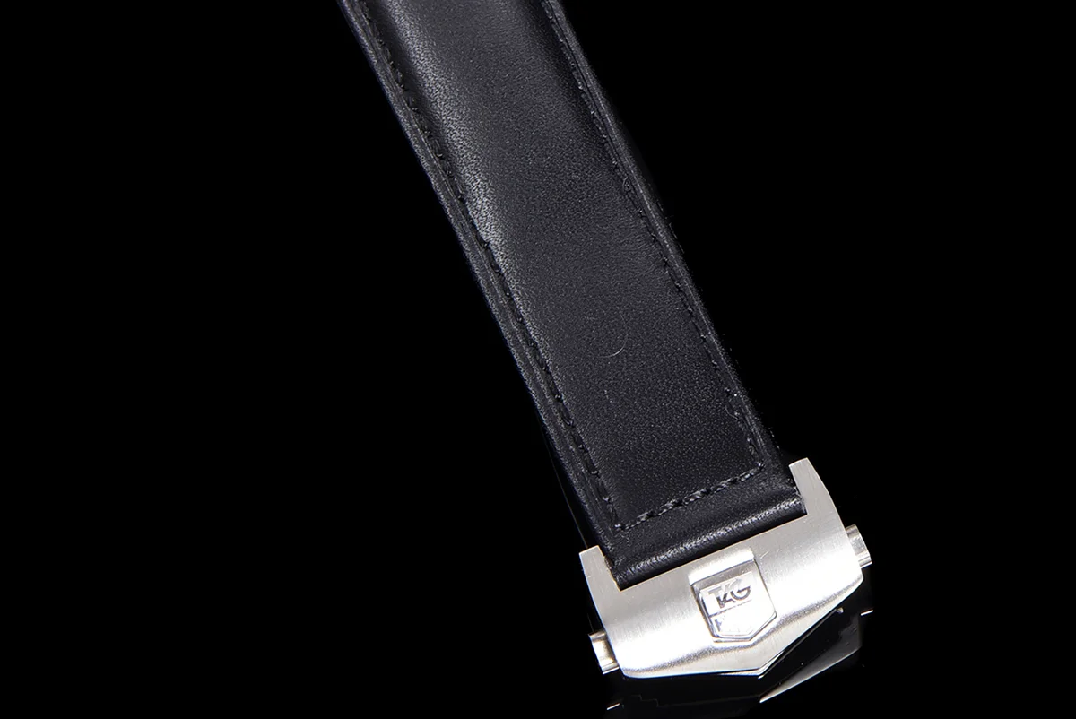 Carrera Chronograph 43 White Dial on Leather Strap