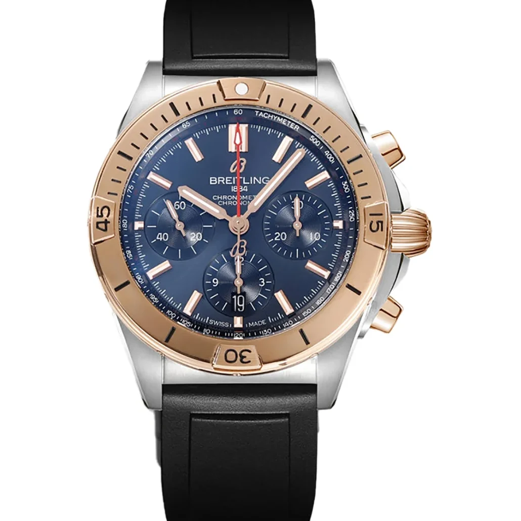 Chronomat B01 42 Blue Dial in Rose Gold