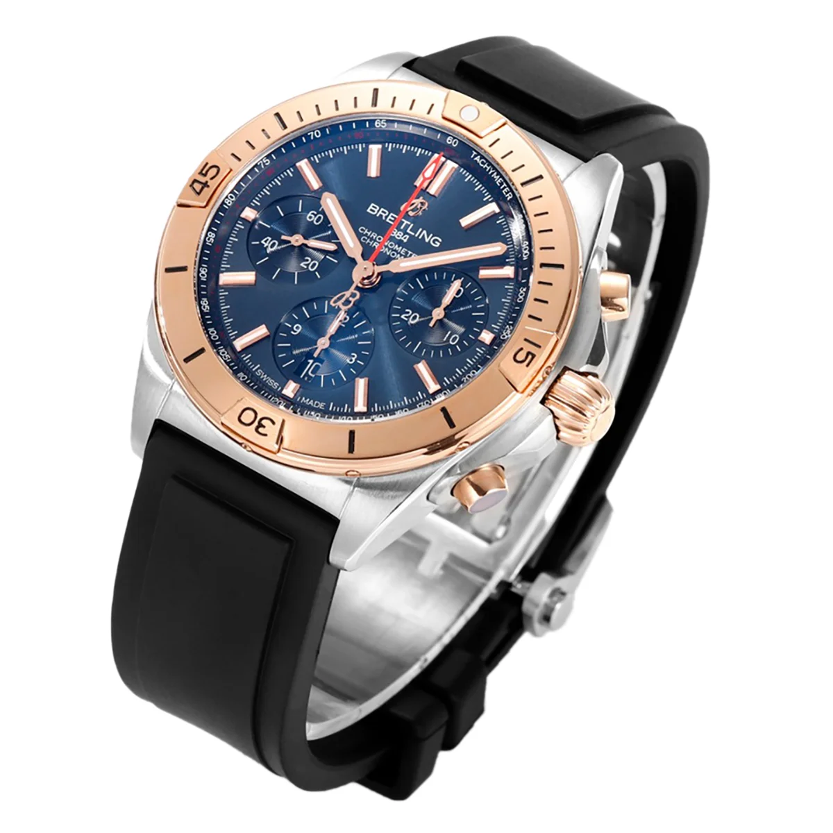 Chronomat B01 42 Blue Dial in Rose Gold