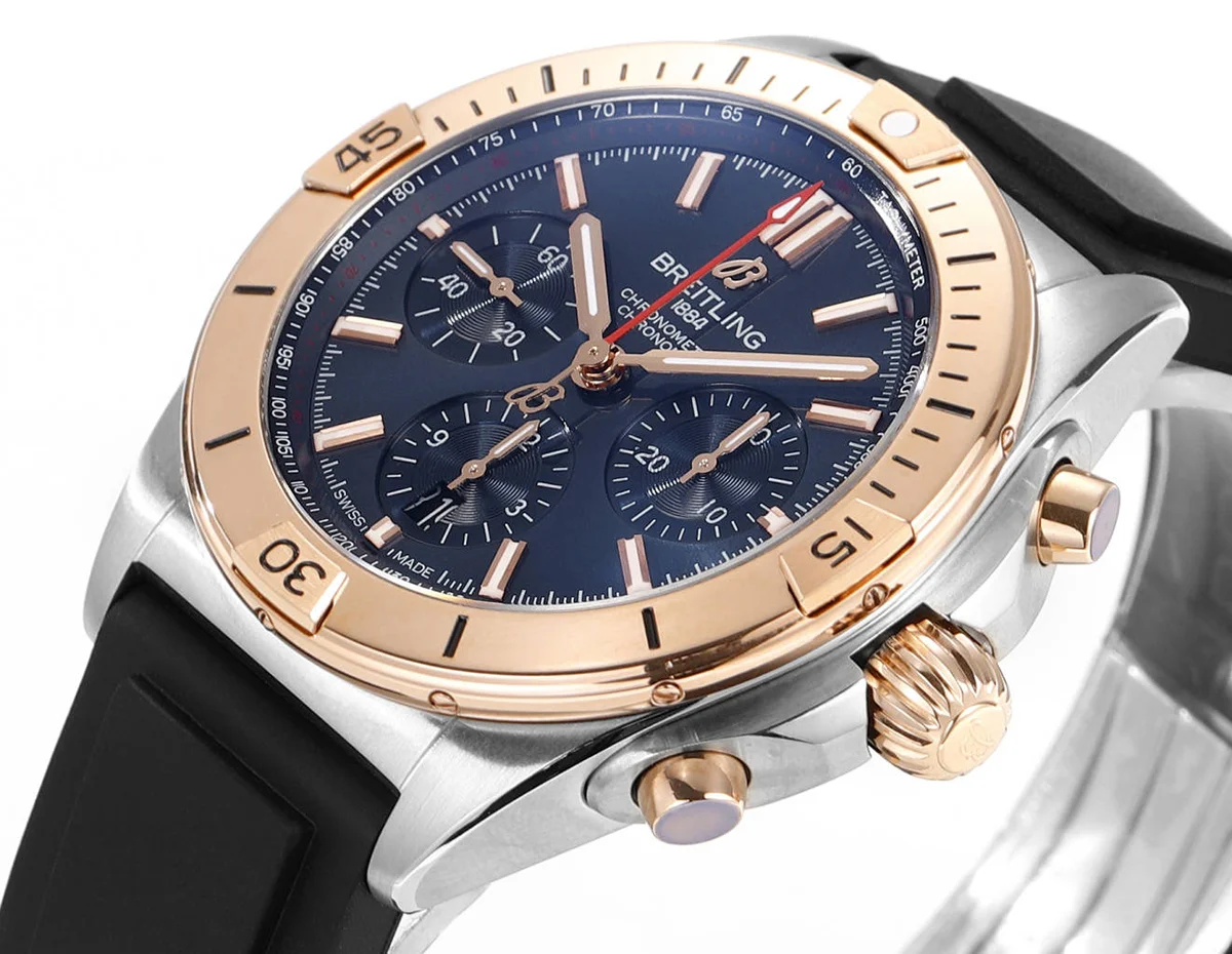 Chronomat B01 42 Blue Dial in Rose Gold