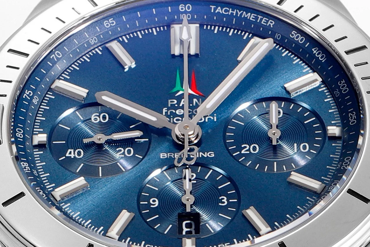 Chronomat B01 42 Frece Tricolori Blue Dial on Rubber Strap