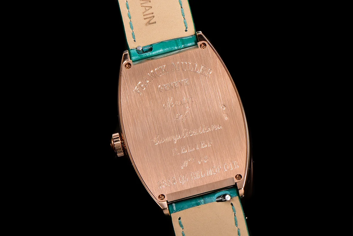 Cintree Curve MOP Dial in Rose Gold on Green Leather Strap