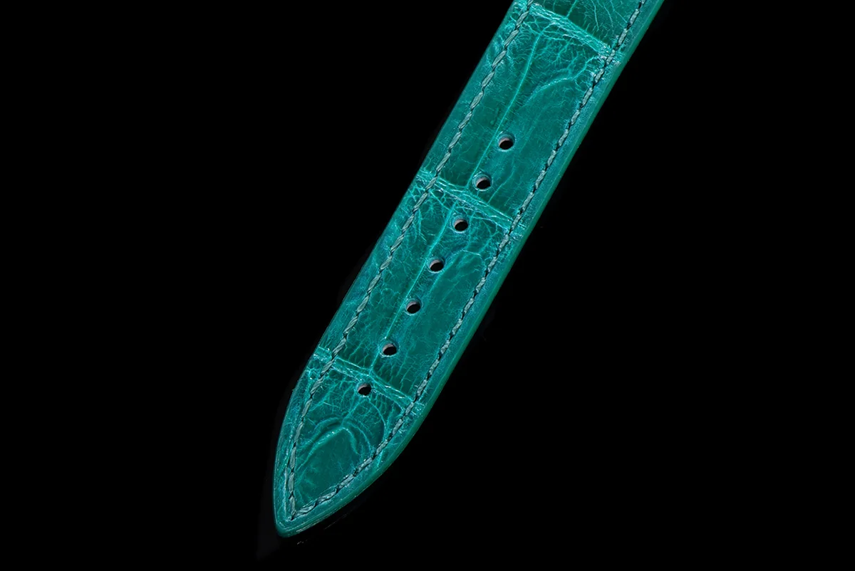 Cintree Curve MOP Dial in Rose Gold on Green Leather Strap