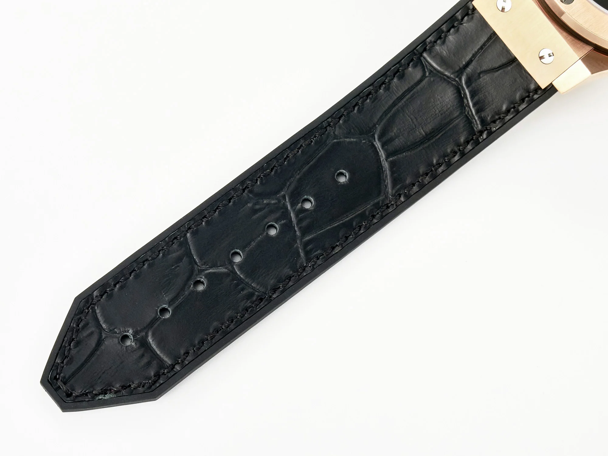 Classic Fusion 38mm RG JJF 1:1 Best Edition Black Dial on Black Gummy Leather Strap