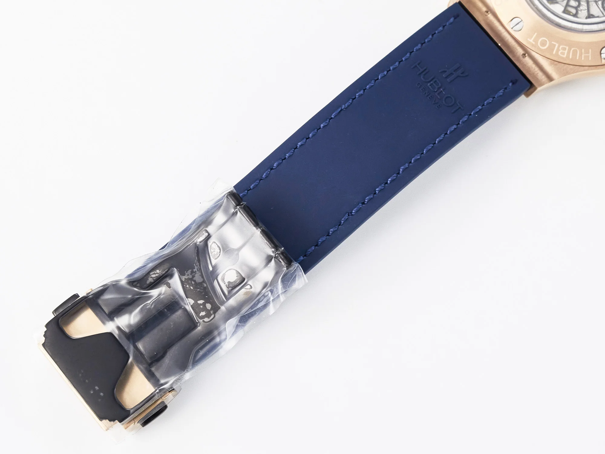 Classic Fusion 38mm RG JJF 1:1 Best Edition Blue Dial on Blue Gummy Leather Strap
