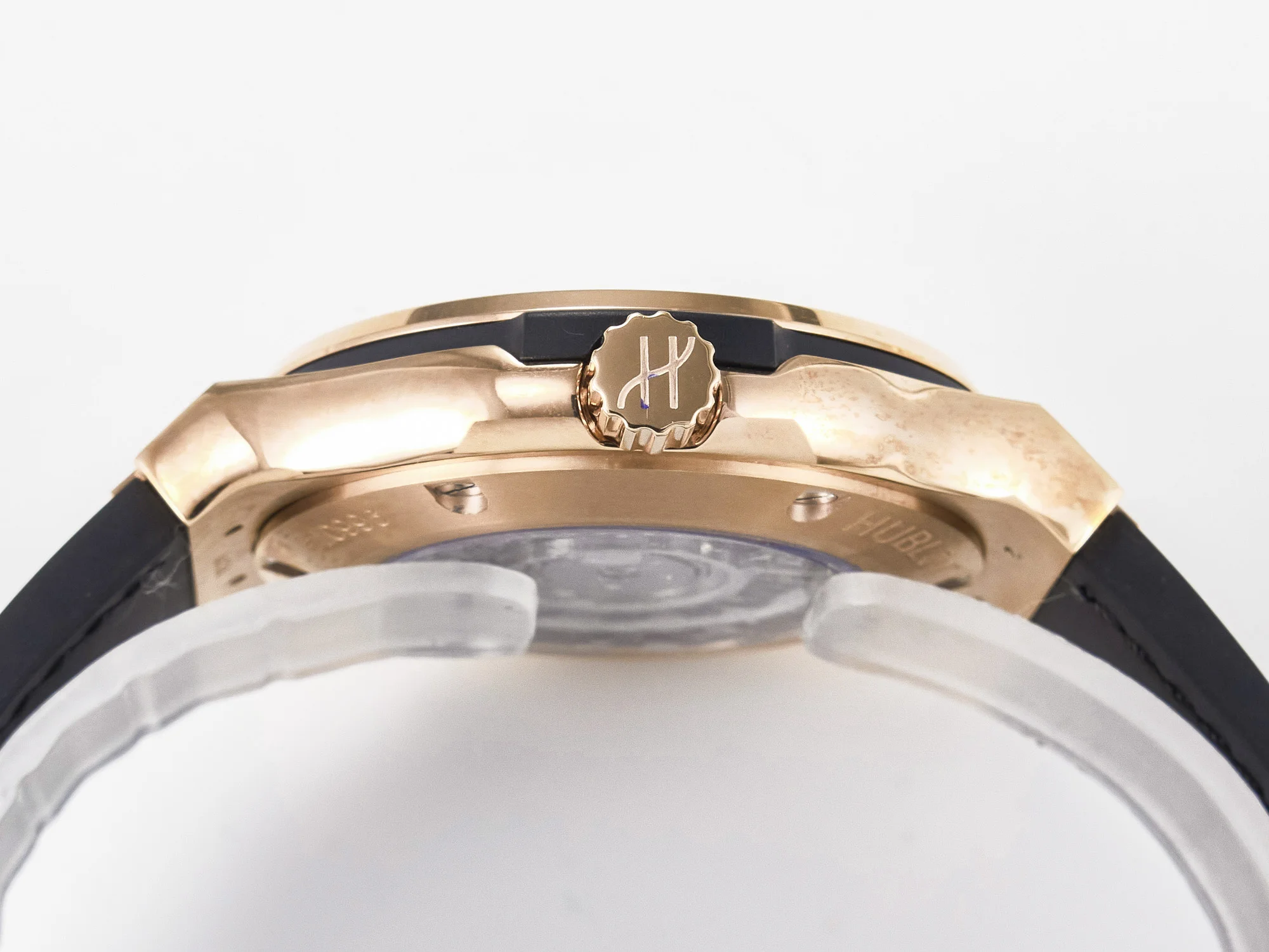 Classic Fusion 38mm RG JJF 1:1 Best Edition Gray Dial on Black Gummy Leather Strap