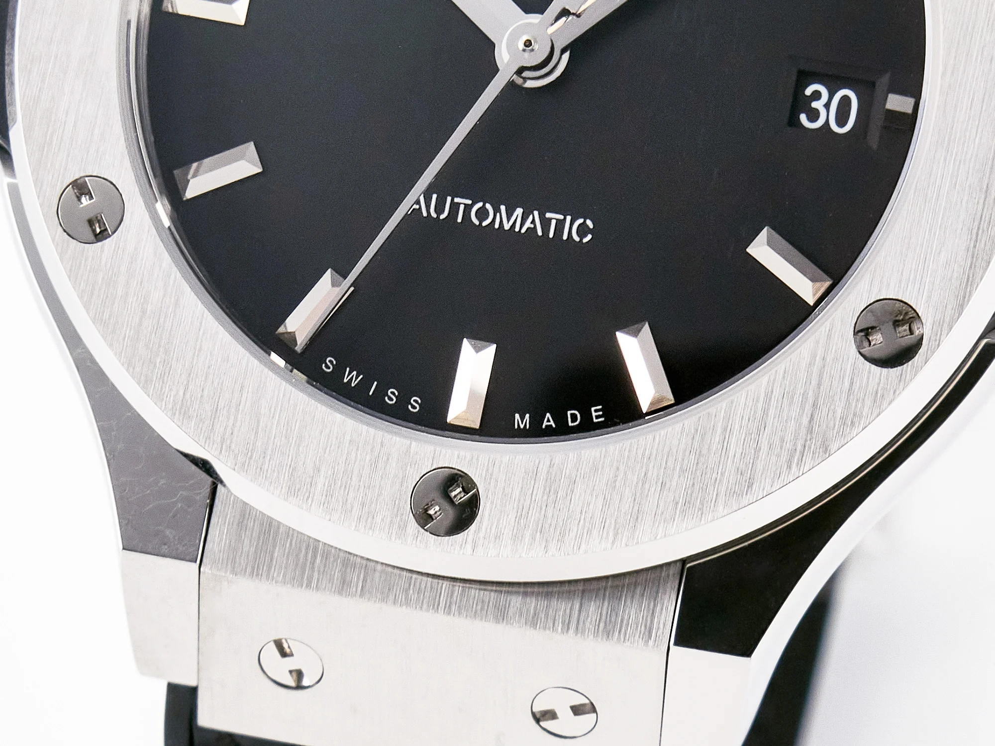 Classic Fusion 38mm SS JJF 1:1 Best Edition Black Dial on Black Gummy Leather Strap