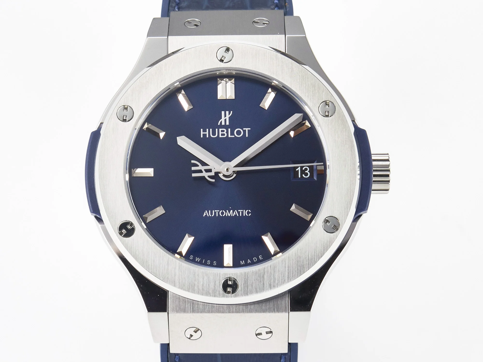 Classic Fusion 38mm SS JJF 1:1 Best Edition Blue Dial on Blue Gummy Leather Strap