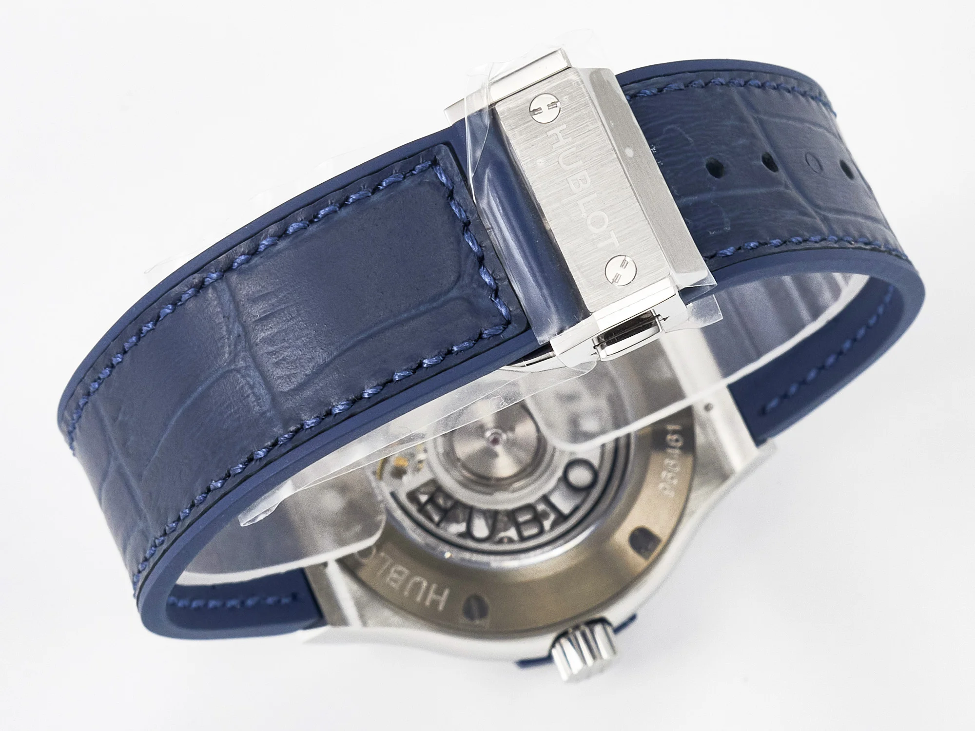 Classic Fusion 38mm SS JJF 1:1 Best Edition Blue Dial on Blue Gummy Leather Strap