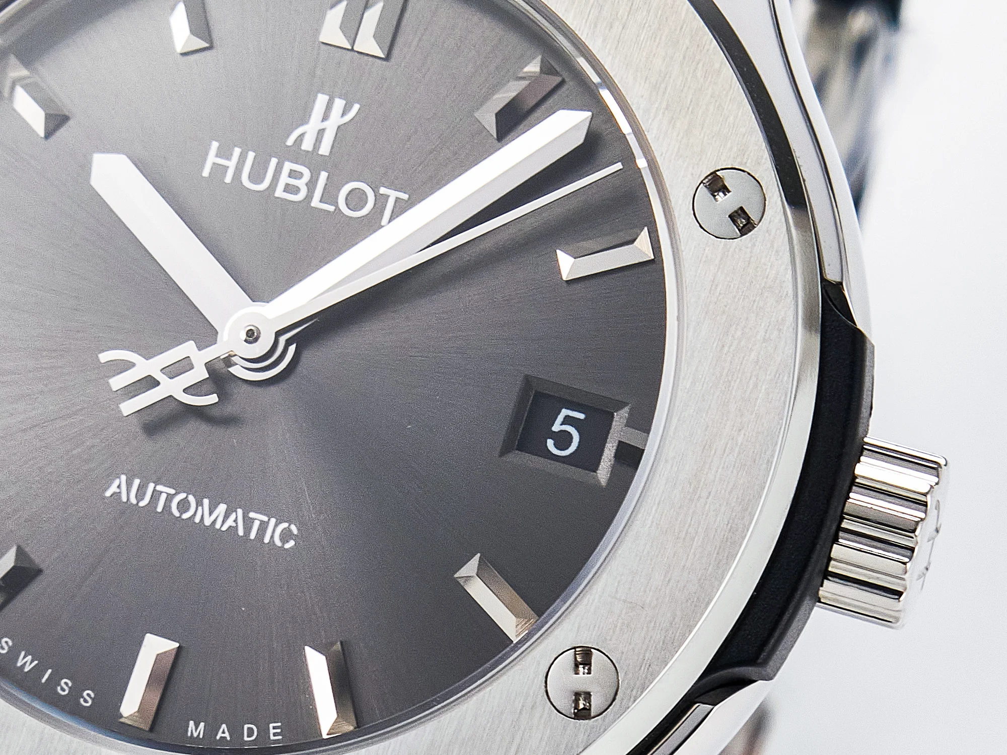 Classic Fusion 38mm SS JJF 1:1 Best Edition Gray Dial on Black Gummy Leather Strap
