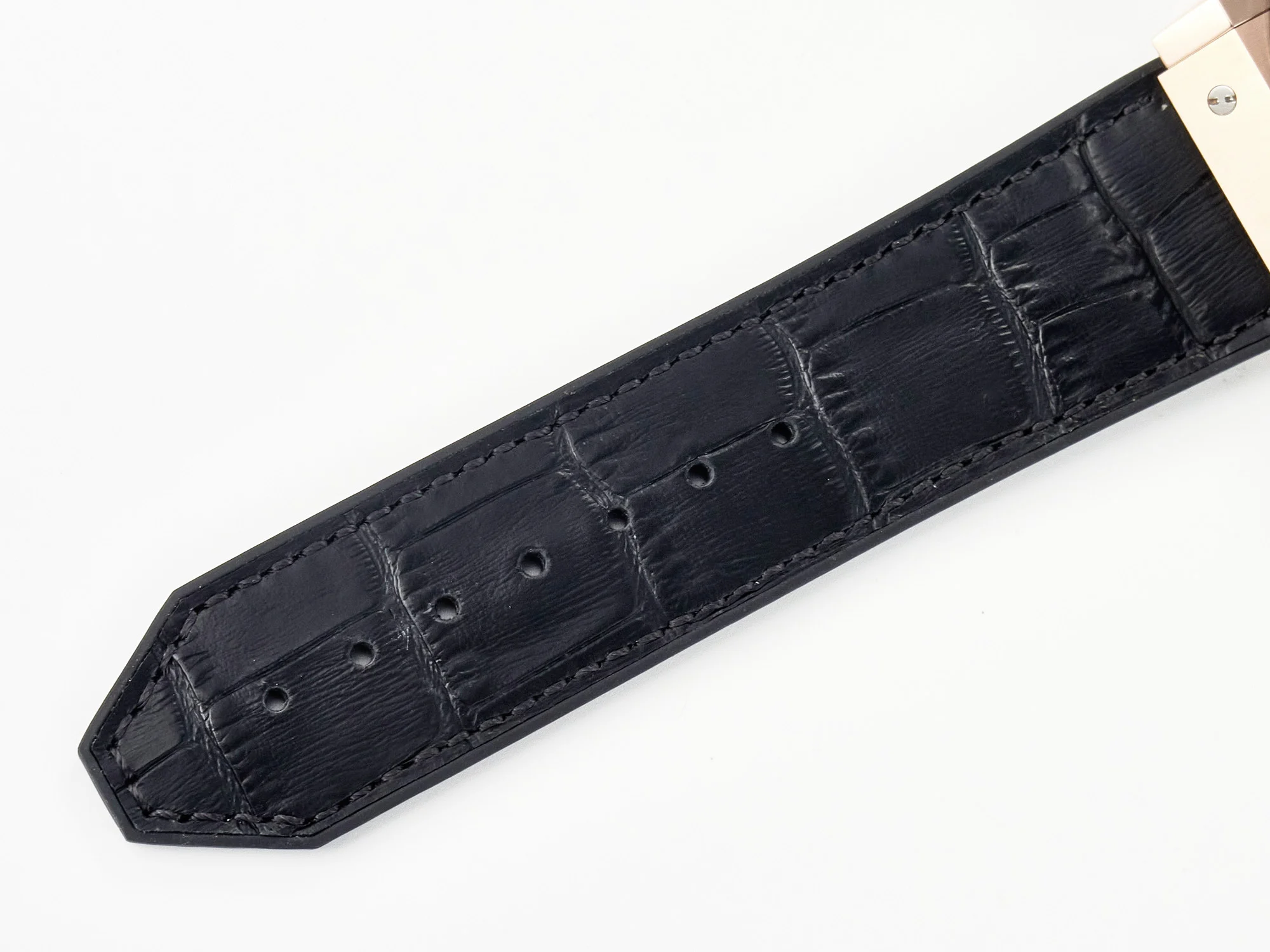 Classic Fusion 42mm RG JJF 1:1 Best Edition Black Dial on Black Gummy Leather Strap