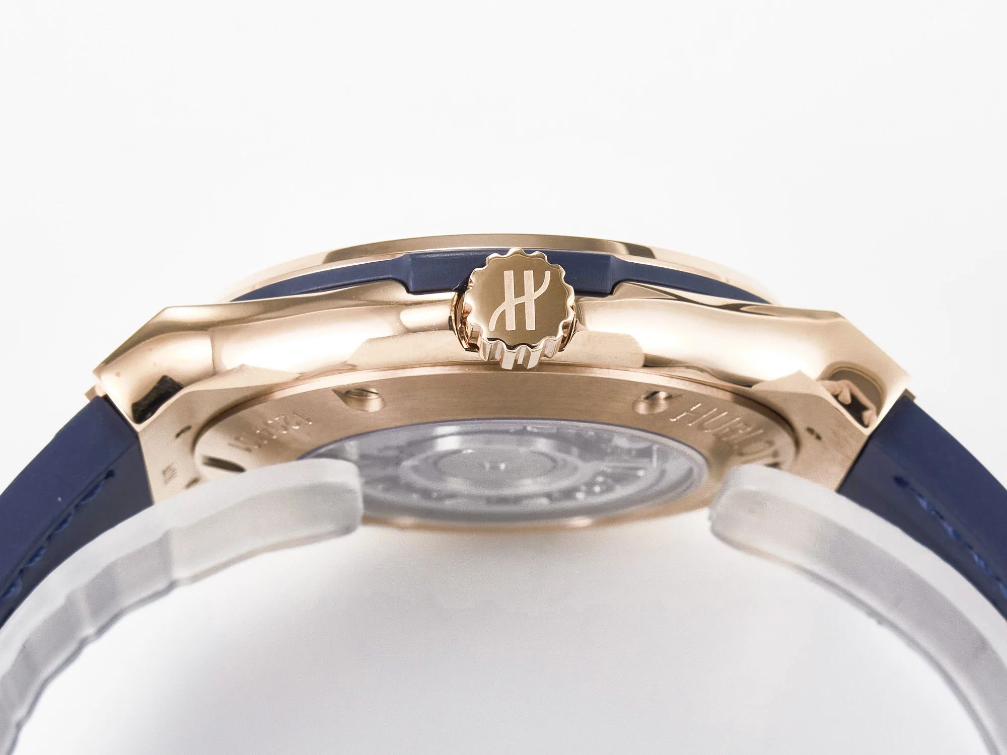 Classic Fusion 42mm RG JJF 1:1 Best Edition Blue Dial on Blue Gummy Leather Strap