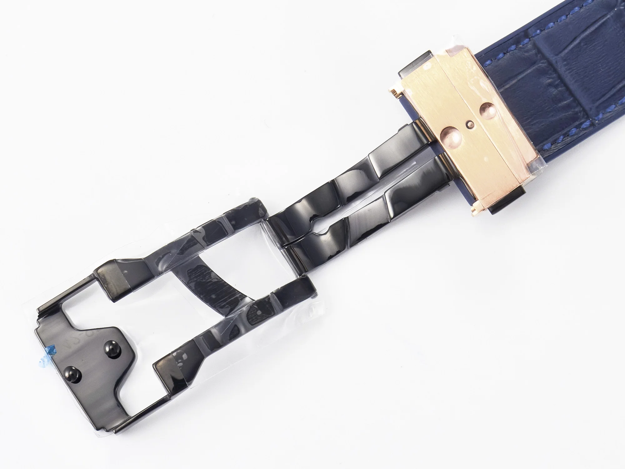 Classic Fusion 42mm RG JJF 1:1 Best Edition Blue Dial on Blue Gummy Leather Strap