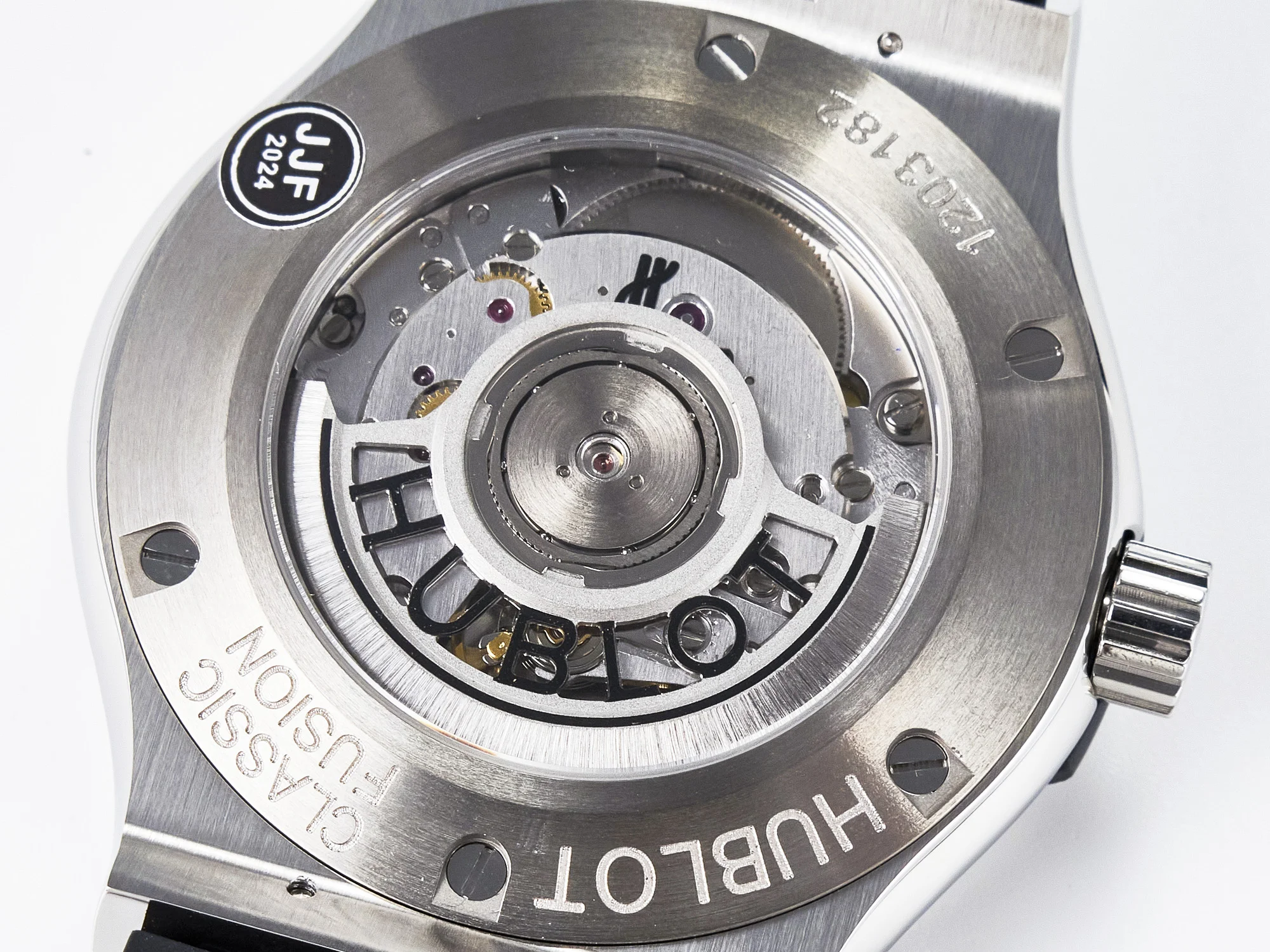 Classic Fusion 42mm SS JJF 1:1 Best Edition Gray Dial on Black Gummy Leather Strap