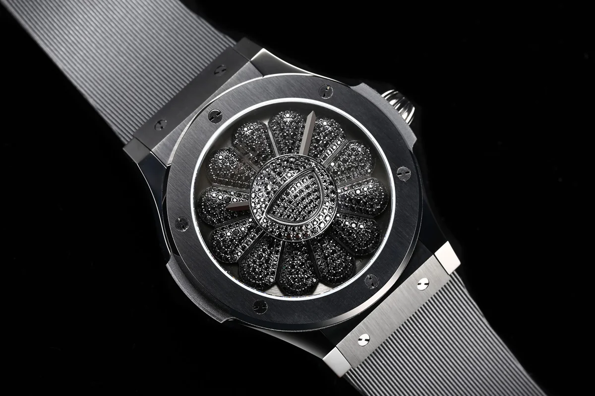 Classic Fusion Takashi Murakami 45mm Sunflower Dial on Rubber Strap