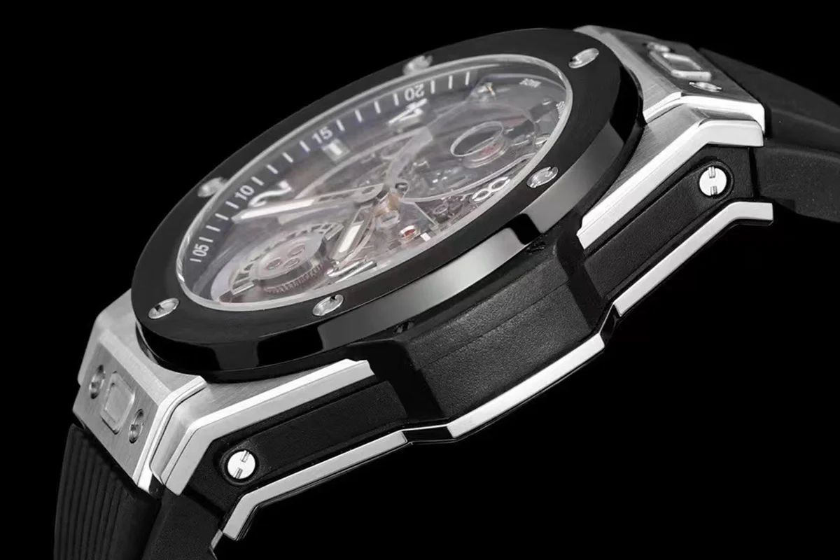 Classic Fusion Tourbillon 45mm with Ceramic Bezel Skeleton Dial in Steel