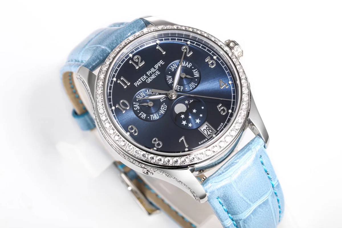Complications 4948G Annual Calendar Moonphase Blue Dial in White Gold on Leather Strap