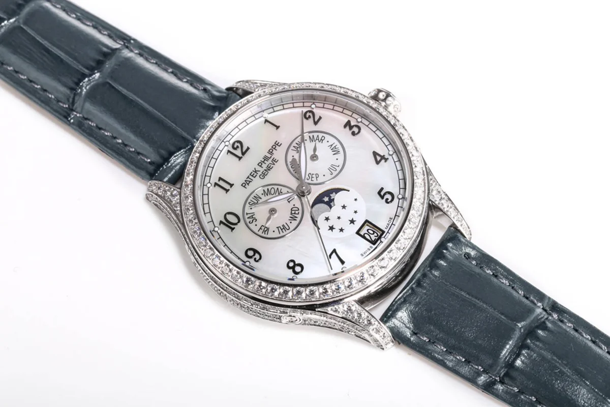 Complications 4948G Annual Calendar Moonphase MOP Dial in White Gold on Leather Strap