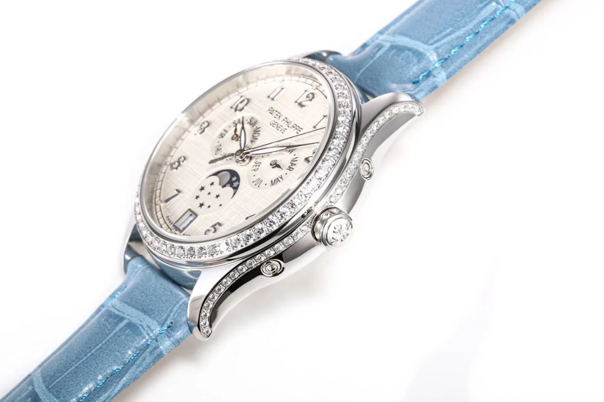 Complications 4948G Annual Calendar Moonphase White Dial in White Gold on Leather Strap