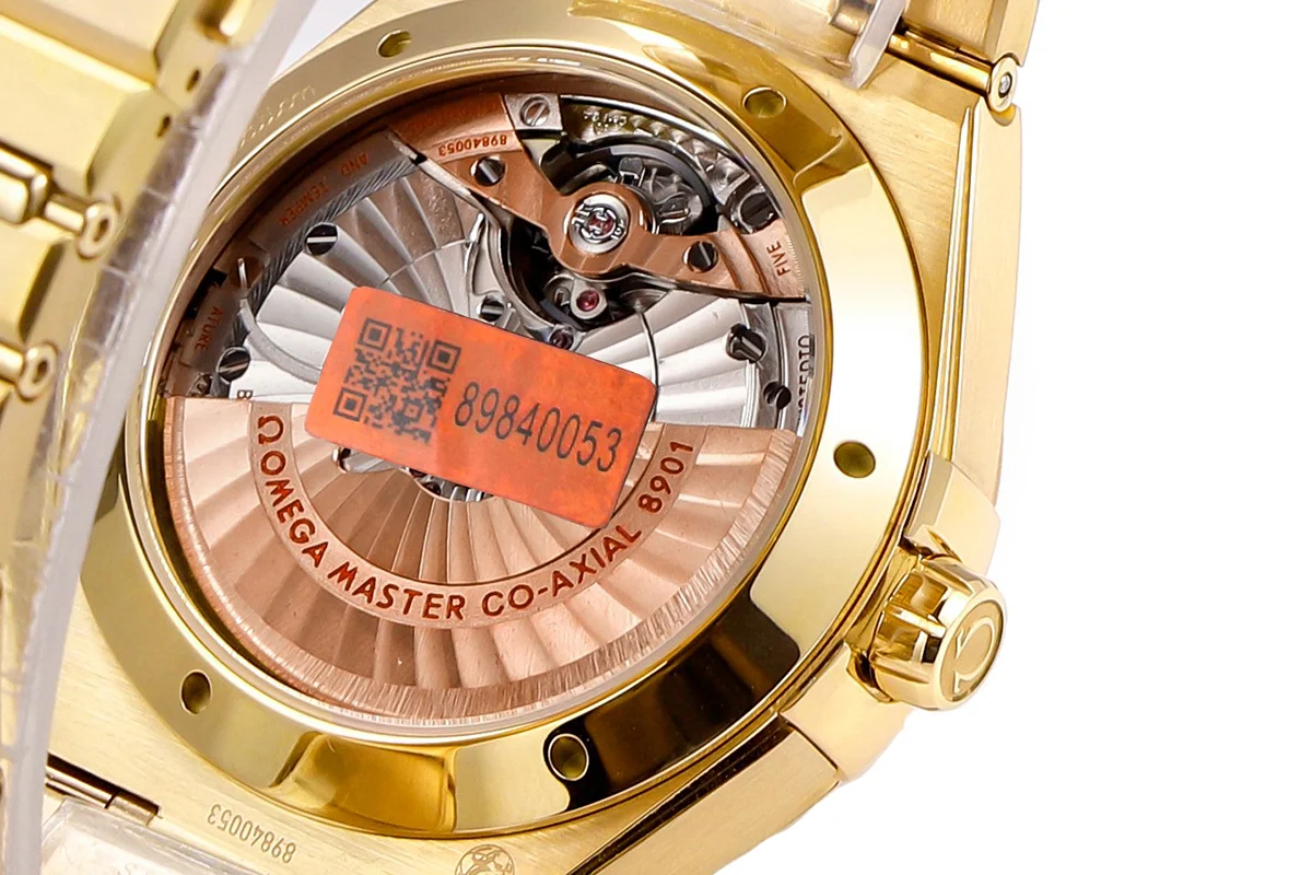 Constellation Co-Axial Master Chronometer 41mm Champagne Meteorite Dial in Yellow Gold on Bracelet