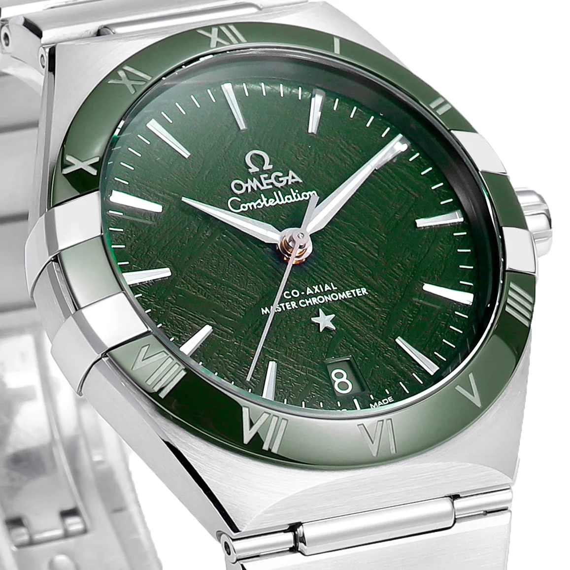 Constellation Co-Axial Master Chronometer 41mm Green Dial with Ceramic Bezel on Bracelet