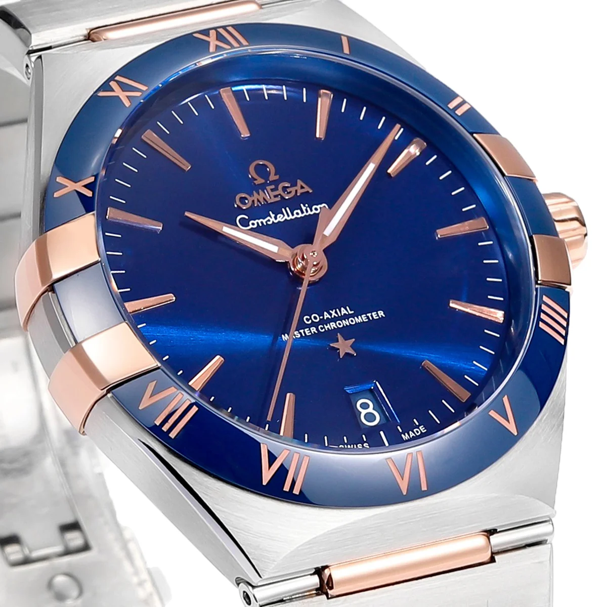 Constellation Co-Axial Master Chronometer Sedna™ Gold 41mm Blue Dial with Ceramic Bezel on Bracelet