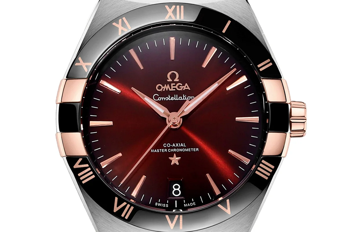 Constellation Co-Axial Master Chronometer Sedna™ Gold 41mm Burgundy Dial with Ceramic Bezel on Bracelet