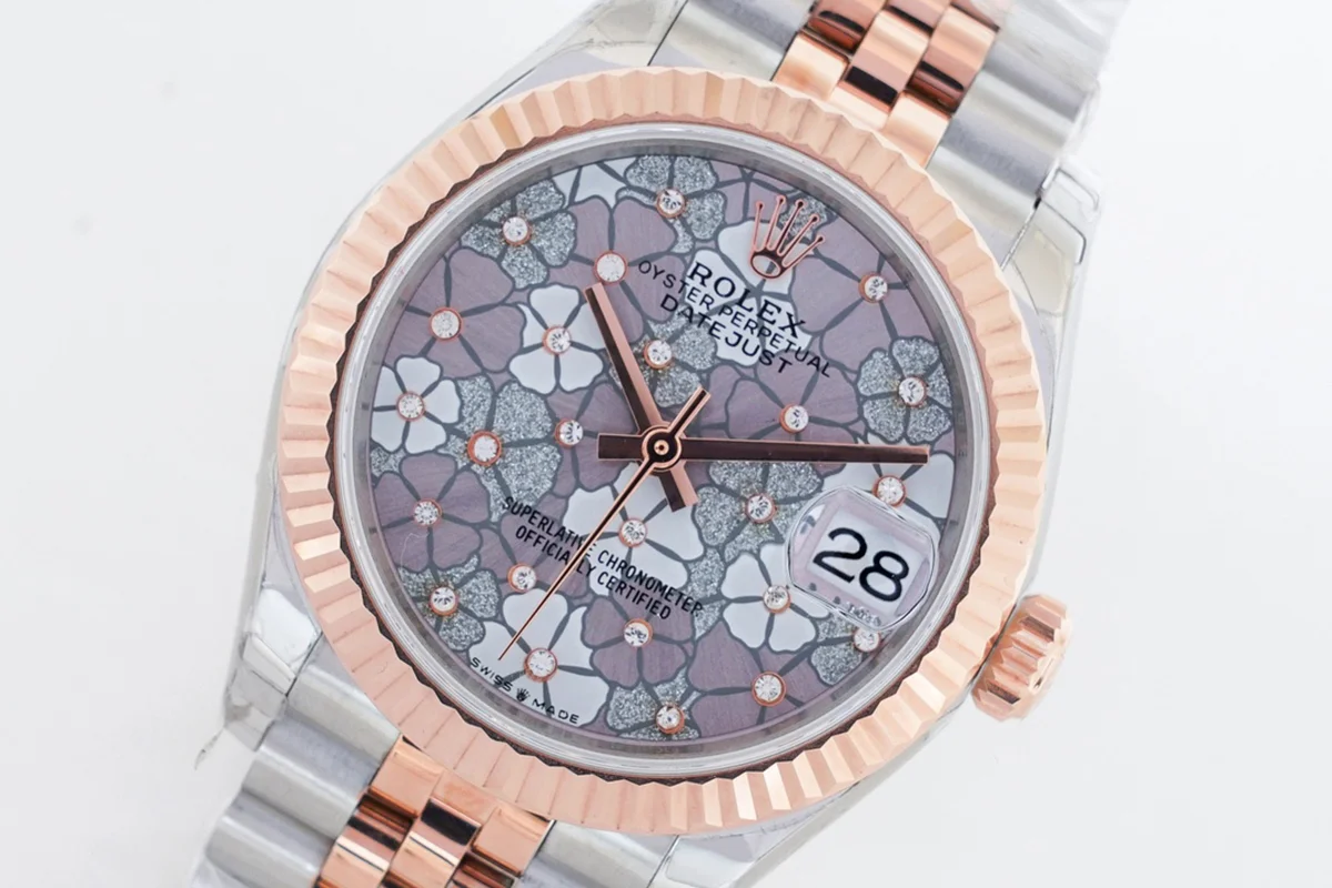Datejust 31 278271 Silver Floral Motiff Dial in Everose Gold/Steel