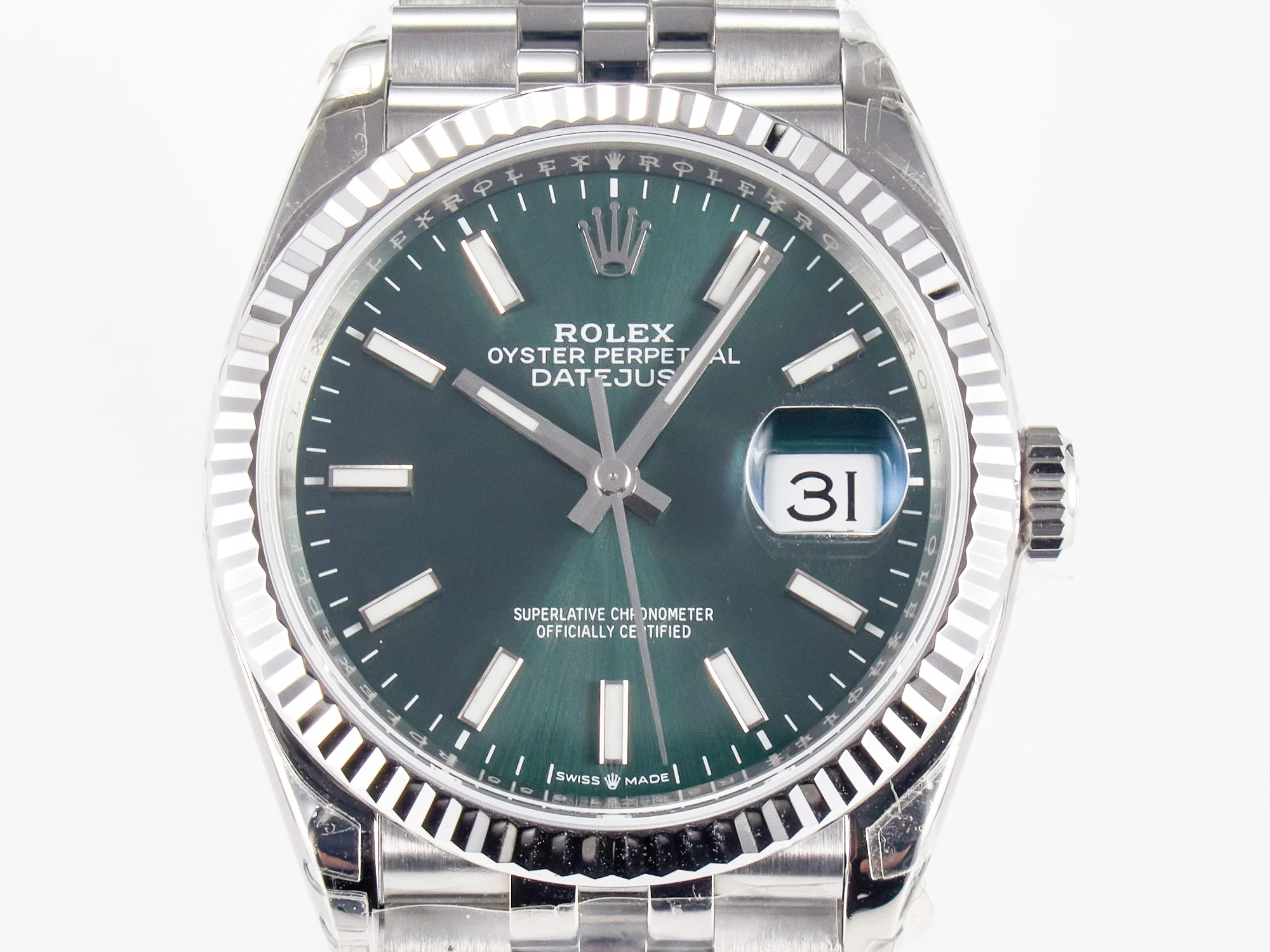 DateJust 36 126200 904L SS VSF 1:1 Best Edition Green Dial on Jubilee Bracelet VS3235