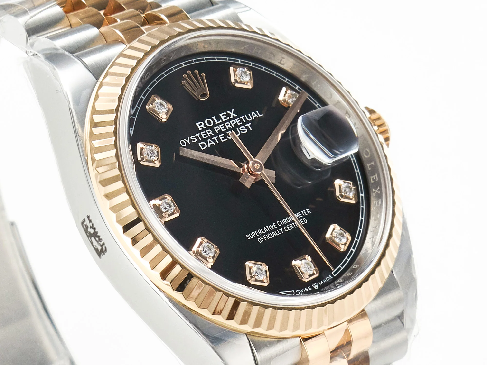 DateJust 36 126231 Clean 1:1 Best Edition 904L Steel Black Diamonds Dial on SS/RG Jubilee Bracelet VR3235