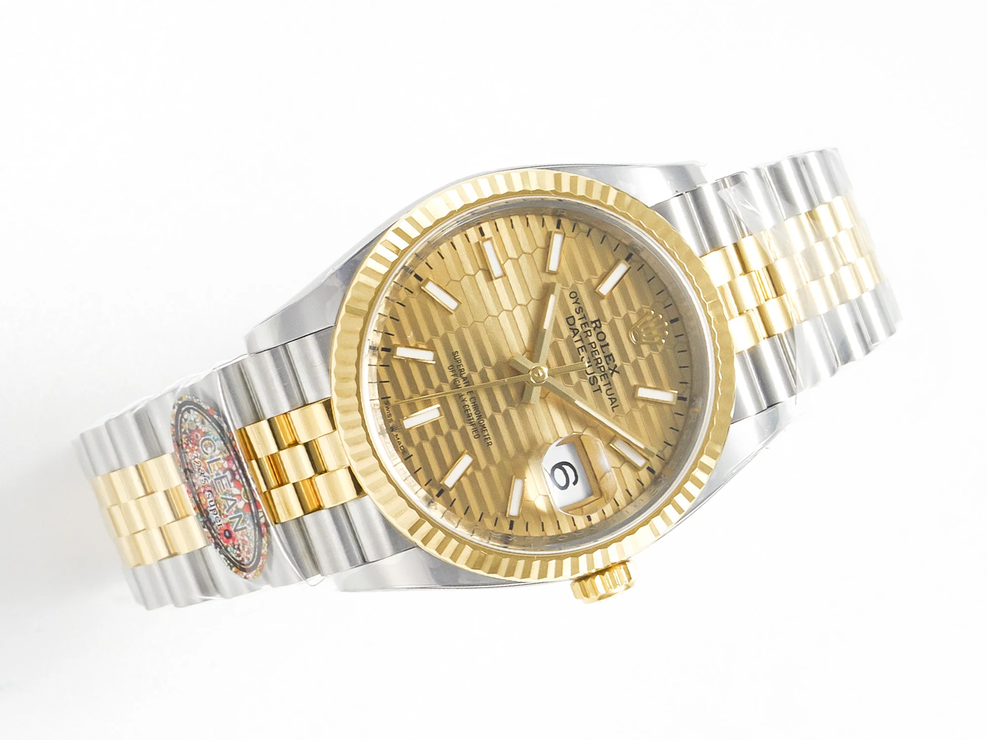 DateJust 36 126233 Clean 1:1 Best Edition 904L Steel YG Textured Stick Dial on SS/YG Jubilee Bracelet VR3235