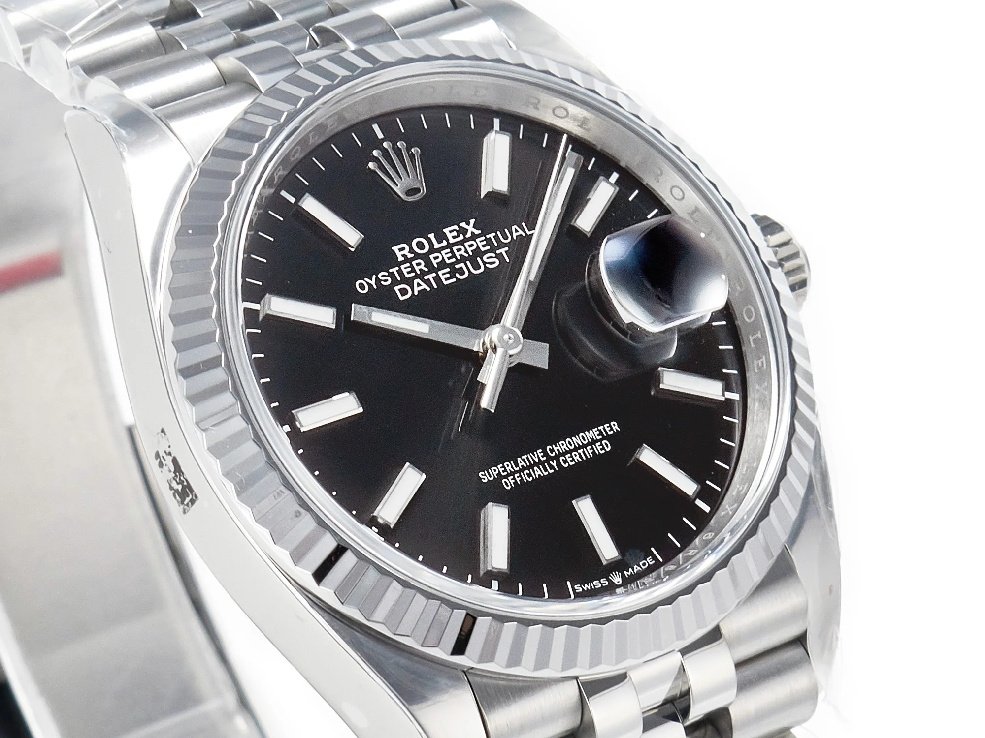 DateJust 36 126234 904L SS Clean 1:1 Best Edition Fluted Bezel Black Dial on Jubilee Bracelet VR3235