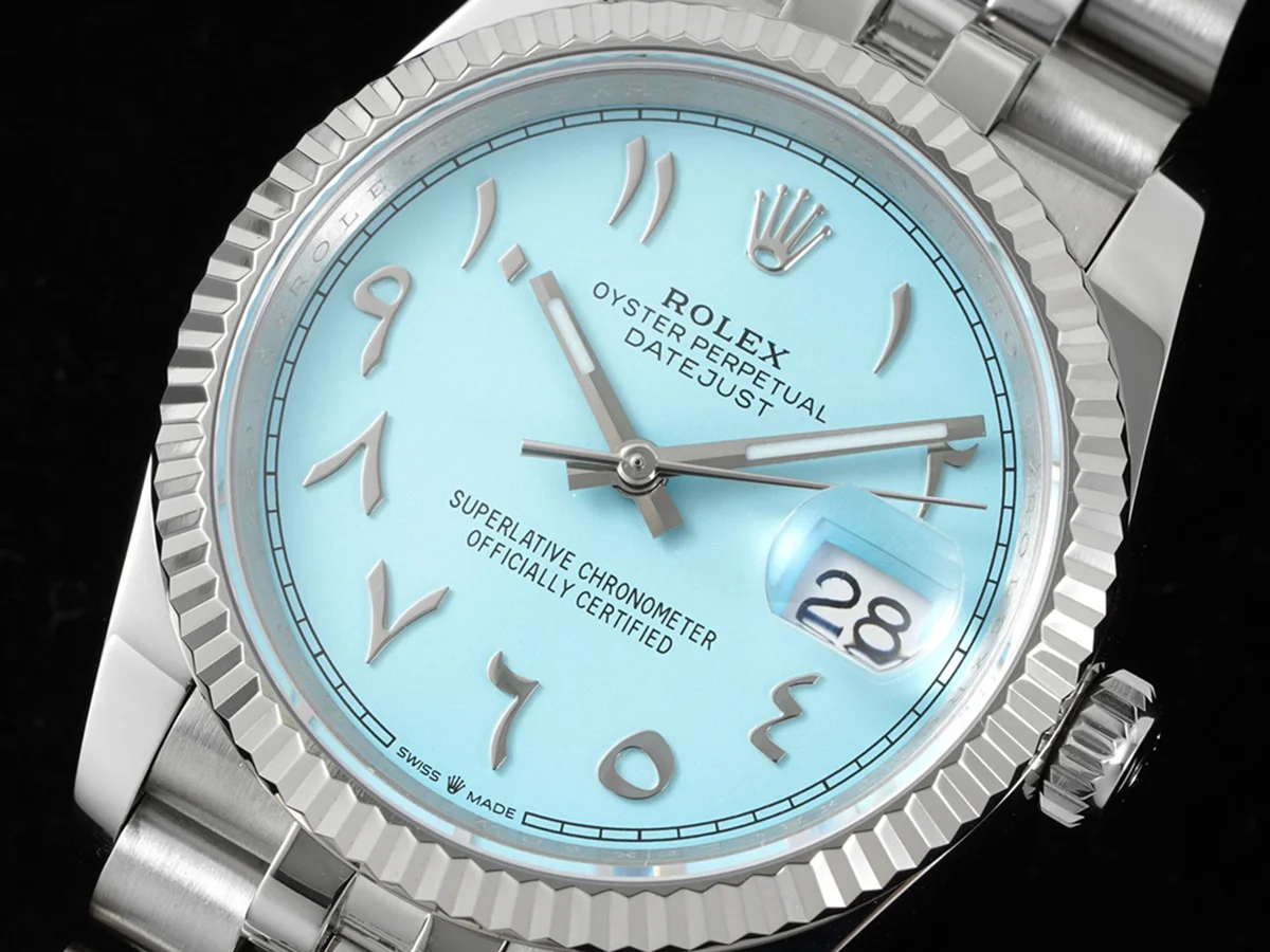 Datejust 36 126234 Blue Tiffany Dial with Arabic Numerals in Steel