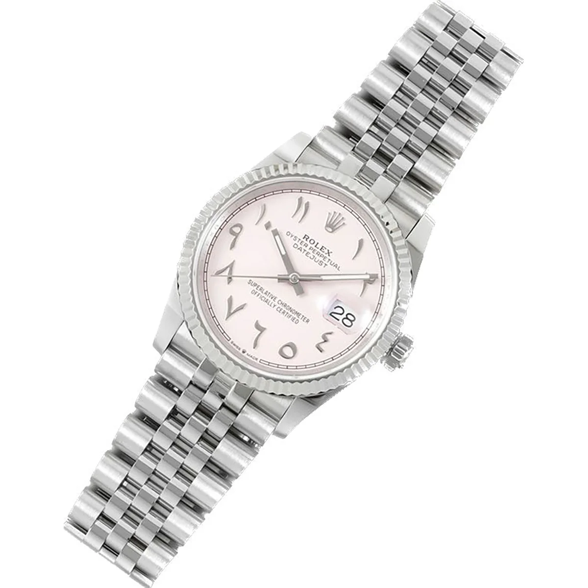 Datejust 36 126234 Pink Dial with Arabic Numerals in Steel