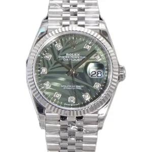 Datejust 36 126334 Olive Green Dial with Diamond Marker on Jubilee