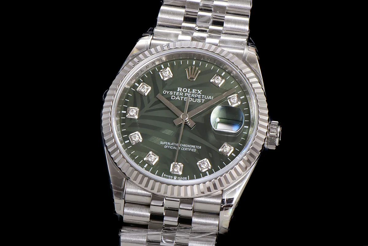 Datejust 36 126334 Olive Green Dial with Diamond Marker on Jubilee