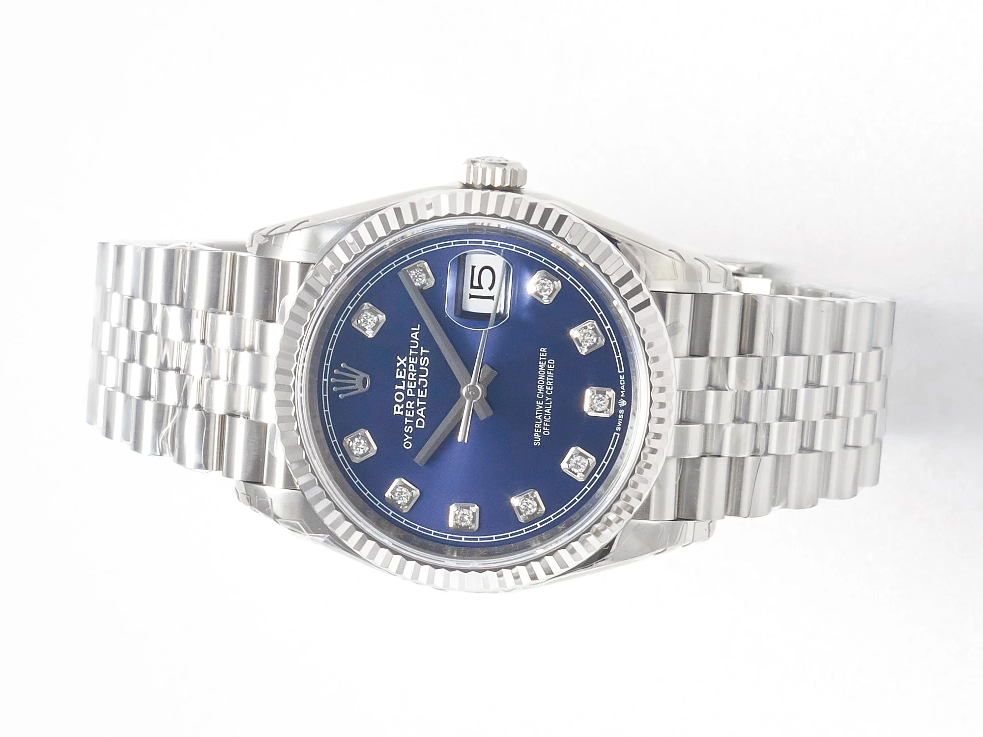 DateJust 36 SS 116234 VSF 1:1 Best Edition 904L Steel Blue Diamonds Dial on Jubilee Bracelet VS3135